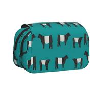 Trousse à crayons de grande capacité pour filles et garçons, trousse à crayons double couche avec couvercle à rabat, organisateur de trousse à crayons Galloway en forme de vache pour bureau, papeterie