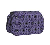 Trousse à crayons de grande capacité pour filles et garçons, trousse à crayons double couche avec couvercle à rabat, organisateur de trousse à crayons pour manoir hanté, trousse de maquillage portable