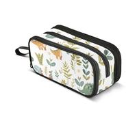 Trousse à crayons de grande capacité pour garçons et filles avec 3 compartiments - Motif dinosaures et plantes, Plantes dinosaures, Taille unique, Mallette
