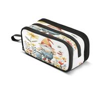 Trousse à crayons de grande capacité pour garçons et filles avec 3 compartiments - Motif eaux naines - Pour l'école, le bureau, le travail, Nain Waters the Flowers, Taille unique, Mallette
