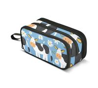 Trousse à crayons de grande capacité pour garçons et filles avec 3 compartiments - Motif vache marguerite, Daisy Cow, Taille unique, Mallette