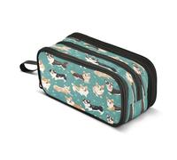 Trousse à crayons de grande capacité pour garçons et filles avec 3 compartiments pour étudiants, papeterie, marqueur pour l'école, le bureau, le travail, Jolis chiens., Taille unique, Mallette