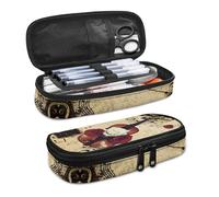 Trousse à crayons de grande capacité pour garçons et filles/enfants, trousse de maquillage pour artistes, convient pour le bureau, la maison, les voyages, Note de musique pour violon, 8.8"x1.7"x4.1",