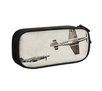 Trousse à crayons de grande capacité pour garçons Motif chasseur de guerre mondiale
