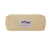 Trousse à crayons de grande capacité - Trousse à crayons en velours côtelé avec motif de requin | Jolie trousse multifonction pour crayons, marqueurs, gommes, organiseur de papeterie scolaire, Beige