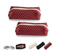 Trousse à crayons de grande capacité vintage esthétique à pois, noir et | Y2K Trousse de maquillage vintage esthétique, organiseur de papeterie, école et bureau, voyage