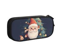 Trousse à crayons de Noël avec fermeture éclair et motif nains d'hiver, grande trousse portable pour fournitures scolaires, trousse de maquillage, Noir , Taille unique, Trousse de beauté