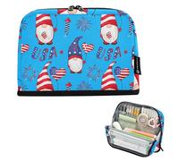 Trousse à crayons de rangement avec motif de nains mignons bleus américains à fermeture éclair grande trousse à crayons pour salle de classe garçons art adultes enfants rentrée scolaire