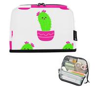 Trousse à crayons de rangement mignonne cactus plantes drôle fermeture éclair grande pochette à crayons fille salle de classe pochette spéciale preppy collège lycée fournitures