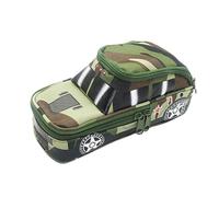 Trousse à crayons de voiture pour garçons - Grand sac à stylos camouflage élégant | Rangement cool pour marqueurs, gommes, stylos de couleur, accessoire de voyage pratique, organiseur à fermeture