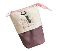 Trousse à Crayons Debout - Poche zippée sur Pied - Pliable - avec Motif de Livre et Fermeture éclair - pour et Adultes - pour l'école, Les Voyages, Le dortoir, la Chambre, Les études, café