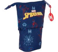 Trousse à crayons debout Spider-Man néon bleu marine 8 x 19 x 6 cm