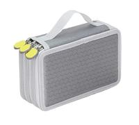 Trousse à crayons d'école mignonne for filles et garçons, grande trousse trois fermetures éclair, 52 fentes, boîte stylos, Kit de cartouches papeterie, sac Pour Adultes(Gray)