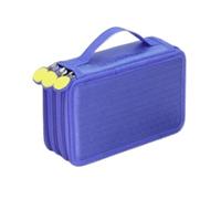 Trousse à crayons d'école mignonne for filles et garçons, grande trousse trois fermetures éclair, 52 fentes, boîte stylos, Kit de cartouches papeterie, sac Pour Adultes(Blue)