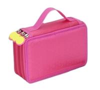 Trousse à crayons d'école mignonne for filles et garçons, grande trousse trois fermetures éclair, 52 fentes, boîte stylos, Kit de cartouches papeterie, sac Pour Adultes(Dark pink)