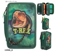 Trousse à crayons - DEPESCHE - Dino World - 3 compartiments - Vert - Garçon
