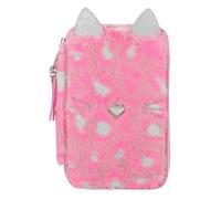 Trousse à crayons - DEPESCHE - TOPMODEL 12787 - 3 compartiments - Rose bonbon - Leo Wild