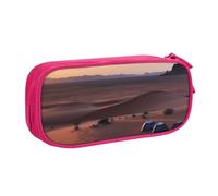 Trousse à crayons Desert Camping - Fermeture éclair lisse - Grande trousse à crayons portable - Trousse de rangement pour fournitures scolaires et maquillage, rose, Taille unique, Trousse de beauté