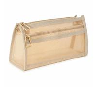 Trousse à crayons double compartiment , Trousse double couche grande, beige | Panneau transparent, Organisateur scolaire, Pour les conférences, Pour les universitaires
