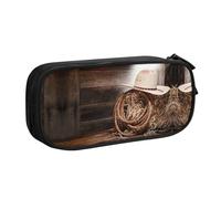 Trousse à crayons double couche American West Rodeo Hat de grande capacité, personnalisable en tissu polyester imprimé complet, pour l'école, le bureau, les voyages, Noir , Taille unique