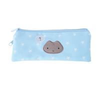 Trousse à crayons double couche avec 2 compartiments - Trousse à crayons portable - Trousse de maquillage de voyage pour enfants avec étoile, bleu