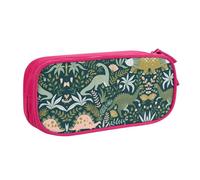 Trousse à crayons double couche avec motif dinosaure mignon - Grande capacité - Personnalisable - En tissu polyester - Pour l'école, le bureau, les voyages, rose, Taille unique