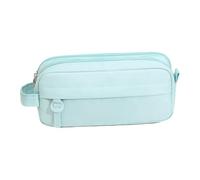 Trousse à crayons - Double couche de rangement avec poignée de transport - trousse à crayons en tissu Oxford - Pour adolescents filles garçons femmes hommes école université classe voyage, Lago Bleu