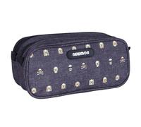Trousse À Crayons Double Zip Newmoji Crâne 22 Cm Rectangulaire Bleu / Gris / Anthracite / Gri TU