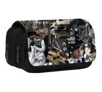 Trousse à Crayons Double Zipper Mercredi Addams Dami pour Enfant Garçon Fille