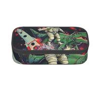 Trousse à crayons drôle avec imprimé astronaute dinosaure fusée pour filles et garçons, grande capacité pour étudiants, artistes, école, bureau, collège, Noir , Taille unique, Cartable