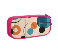 Trousse à crayons Echo Shapes & Circles avec fermeture éclair lisse, grande trousse portable pour fournitures scolaires, trousse de maquillage, rose, Taille unique, Trousse de beauté