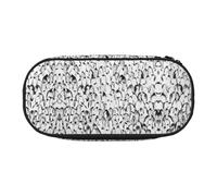 Trousse à crayons élégante avec fermeture éclair - Motif foule de pingouins - Grande capacité - Organiseur de bureau portable pour adultes, Noir , Taille unique, Organiseur de sac