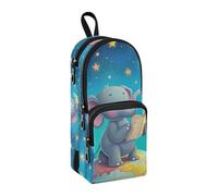Trousse à crayons éléphant avec compartiment pour étudiants, cartable, papeterie, marqueur pour l'école, le bureau, le travail, Livre de lecture éléphant ciel étoilé, Taille unique, Mallette