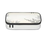 Trousse à crayons en bambou et fleurs de cerisier avec imprimé zen, grande capacité, trousse à crayons, organiseur de bureau pour fournitures scolaires et de bureau, Noir , Taille unique, Trousse de