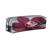 Trousse à crayons en cuir amusante pour hamburgers et tasses, papeterie, trousse de maquillage, sac de papeterie portable pour adolescentes, filles, adultes, Galet de fleurs, Leather Pencil Case,
