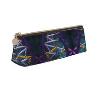 Trousse à crayons en cuir avec chaîne DNA - Grande capacité - Avec fermeture éclair, blanc, Taille unique, Trousse de maquillage