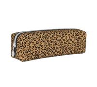 Trousse à crayons en cuir avec fermeture éclair en forme de chapeau de sorcière, trousse à crayons tridimensionnelle avec grande capacité, durable, pratique, portable, Animal léopard sauvage, Taille