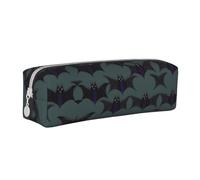 Trousse à crayons en cuir avec fermeture éclair en forme de corbeau noir sur une branche, grande capacité, durable, pratique, portable, Motif chauve-souris., Taille unique