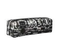 Trousse à crayons en cuir avec fermeture éclair en forme de corbeau noir sur une branche, grande capacité, durable, pratique, portable, Style barbier monochrome, Taille unique