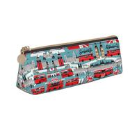 Trousse à crayons en cuir avec fermeture éclair - Grande capacité - I Like London, blanc, Taille unique, Trousse de maquillage