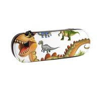 Trousse à crayons en cuir avec fermeture éclair - Grande capacité - Pour l'école, le bureau, les voyages, Images de dinosaures., One Size, Organiseur de sac