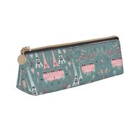 Trousse à crayons en cuir avec fermeture éclair Motif Tour Eiffel Paris romantique Grande capacité, blanc, Taille unique, Trousse de maquillage
