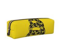 Trousse à crayons en cuir avec imprimé « Don't Tread On Me » - Pour bureau, collège, école - Doré, doré, Taille unique, Organiseur de sac