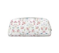 Trousse à crayons en cuir avec imprimé floral sauvage, élégante et pratique, idéale pour le bureau, l'école, doré, Taille unique, Trousse de maquillage