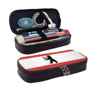 Trousse à crayons en cuir avec motif drapeau de Berlin - Trousse multifonction avec fermeture éclair, un joli porte-stylo adapté pour le travail