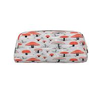 Trousse à crayons en cuir de grande capacité - Motif tournesol d'été - Trousse de maquillage portable pour adolescents et filles, Champignons de dessin animé., Pencil Bag, Trousse de beauté