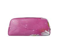 Trousse à crayons en cuir de grande capacité - Schnauzer bien comporté - Trousse de maquillage portable pour adolescentes, filles et adultes, marguerite, Pencil Bag, Trousse de beauté