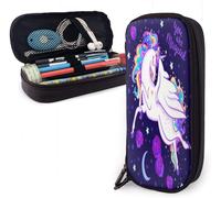 Trousse À Crayons En Cuir Durable Avec Fermeture Éclair Pour L'école Et Le Bureau Motif Portrait De Loup