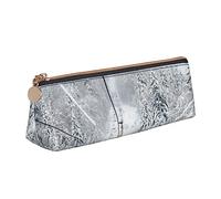 Trousse à crayons en cuir fin avec fermeture éclair métallique pour étudiant, bureau, collège, blanc, Taille unique, Ensemble cartable