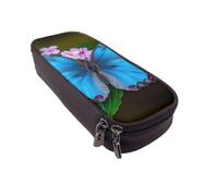 Trousse à crayons en cuir imprimé avec motif cochon d'Inde mignon portant un chapeau - Organiseur multifonction pour l'école, le bureau et les voyages, Beau papillon., Taille unique, Cartable
